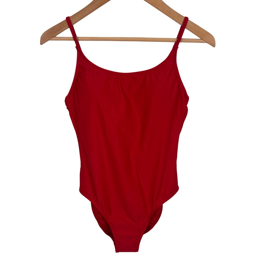 Quince Red One Piece Swimsuit Adjustable Straps Recycled Polyamide Small